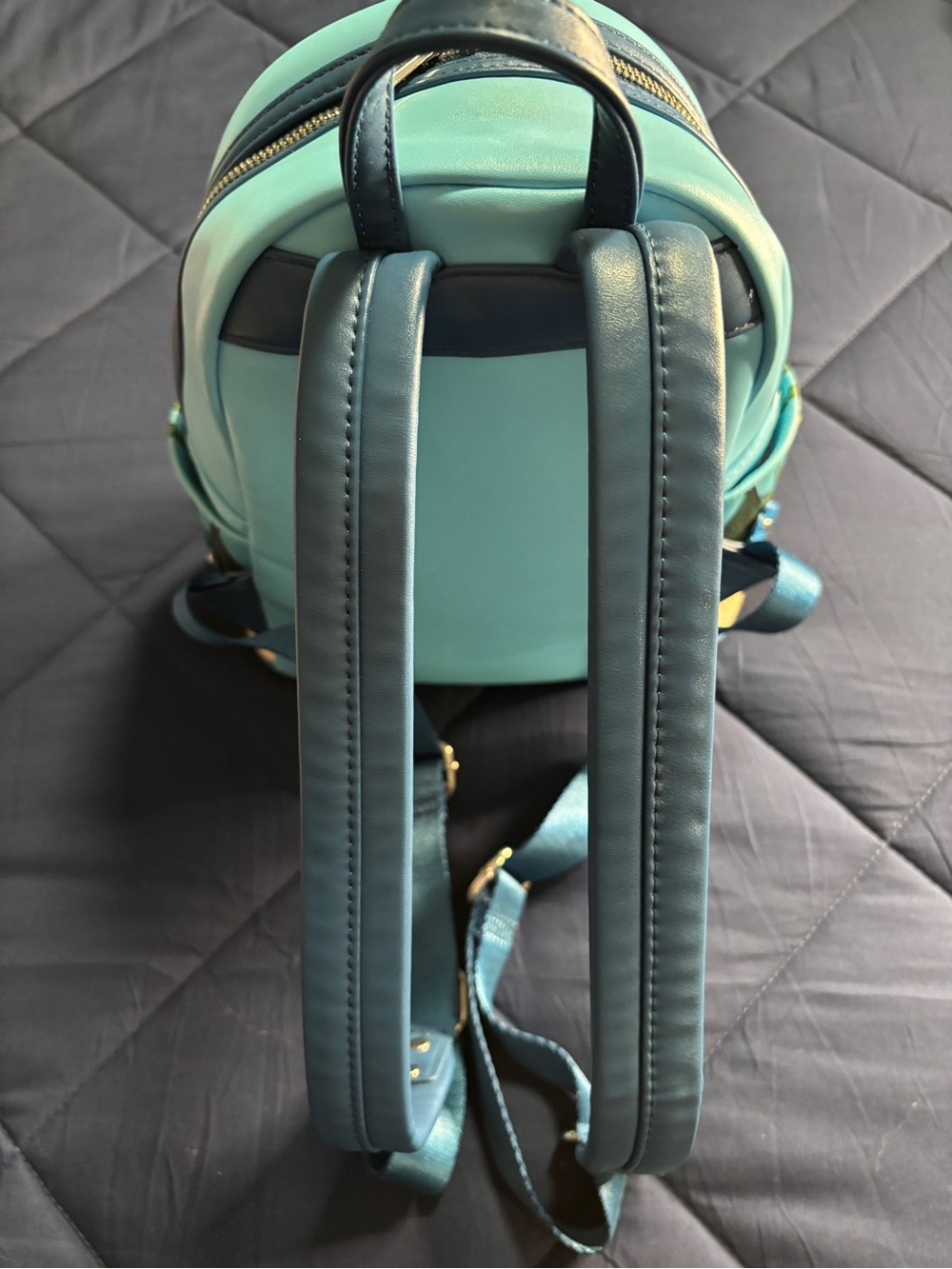 Disney Parks x Loungefly Blue Stitch Floral Mini Backpack - Picture 5 of 7